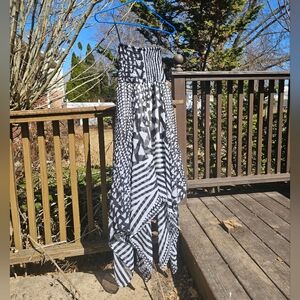 Deb Black and White Geometric Dress